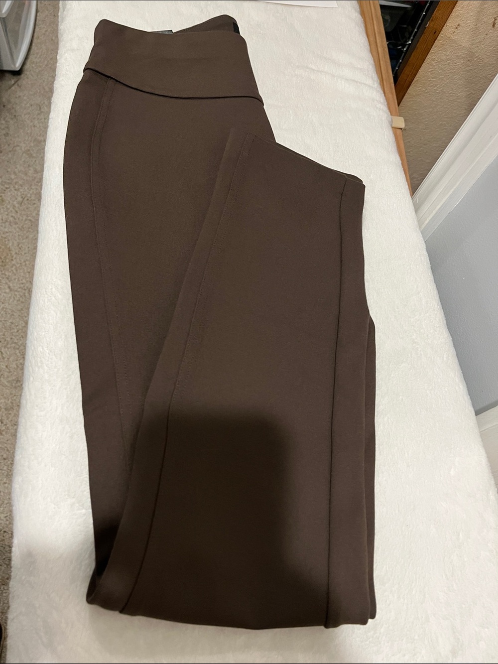 Express Women's Dark Brown Ponte Trousers